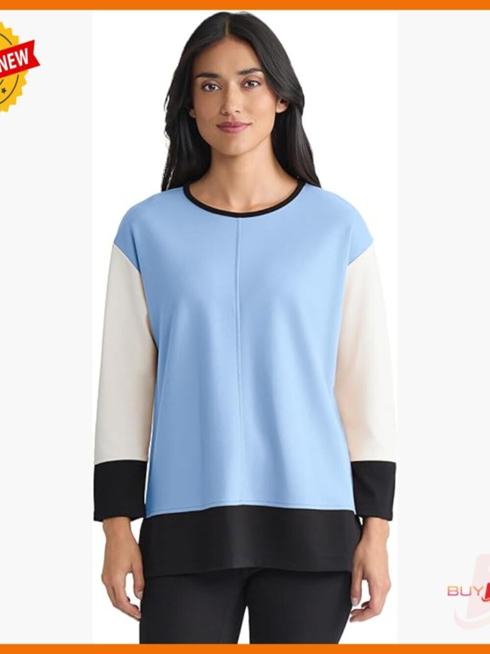 Plus Size 3/4 Dolman Sleeve Tunic Top, Soft Nylon Blend, Relaxed Fit